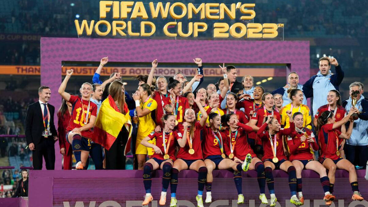 Las jugadoras de España celebran el Mundial Femenino 2023.