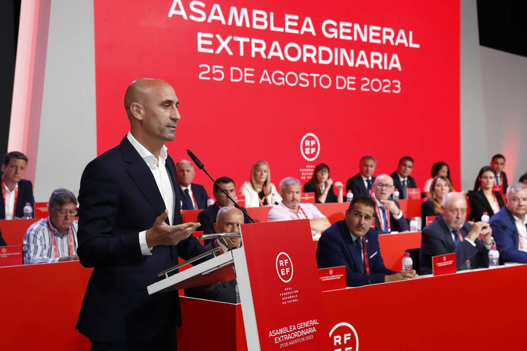  Luis Rubiales en la asamblea extraordinario de la Real Federación de Fútbol.