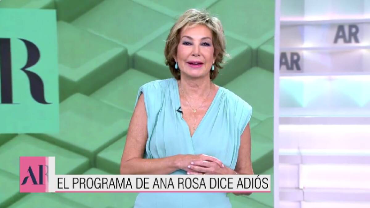 Ana Rosa Quintana en el día del adiós de su programa en Telecinco.