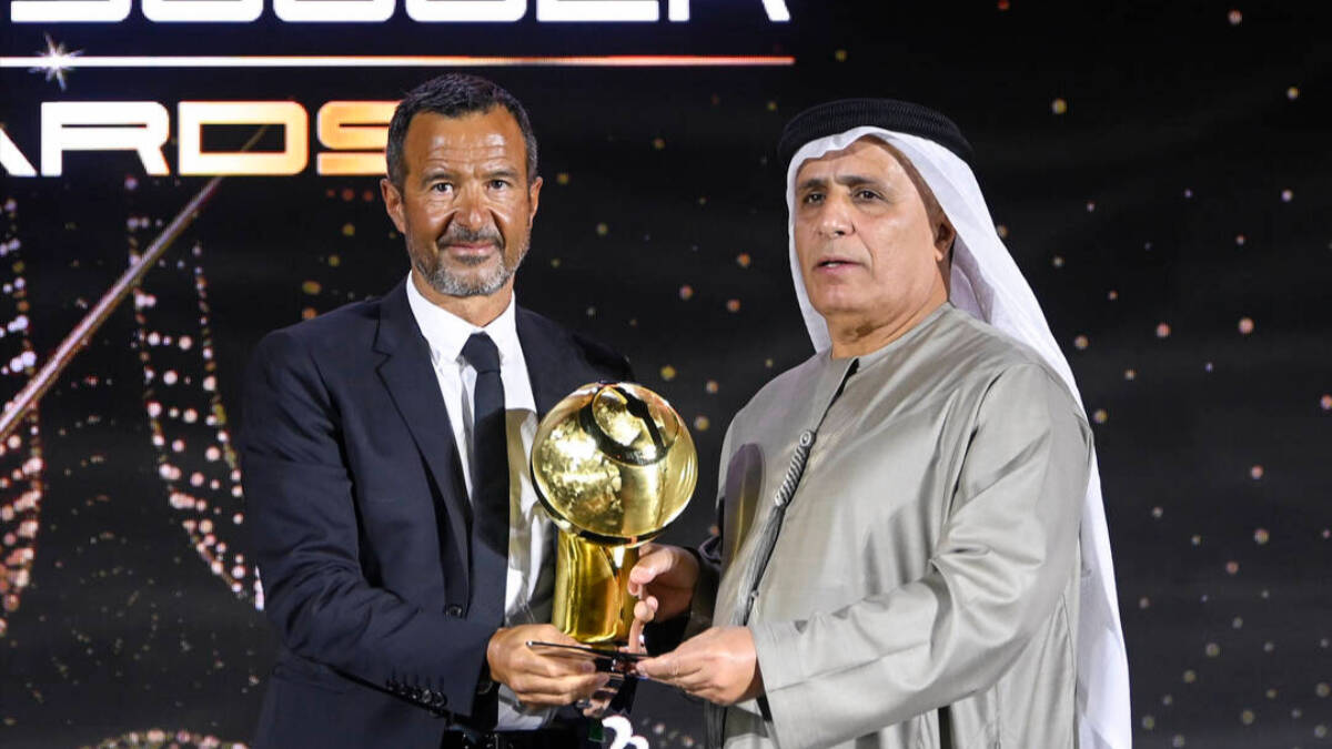 Jorge Mendes, en la entrega de los Globe Soccer Awards en Dubai