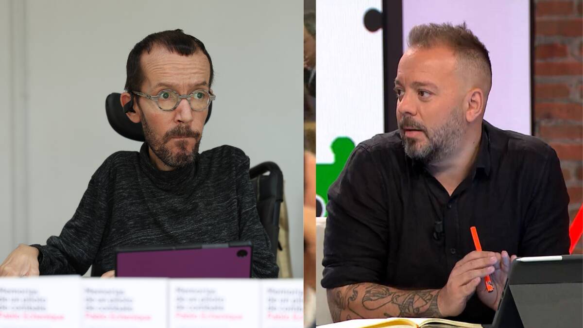 El exportavoz parlamentario de Podemos, Pablo Echenique (izq.), y el periodista de La Sexta, Antonio Maestre (der.)