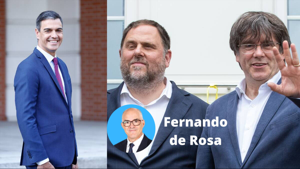 Pedro Sánchez, Oriol Junqueras y Carles Puigdemont.