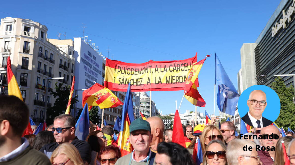 Aspecto de la concentración en Madrid contra la amnistía