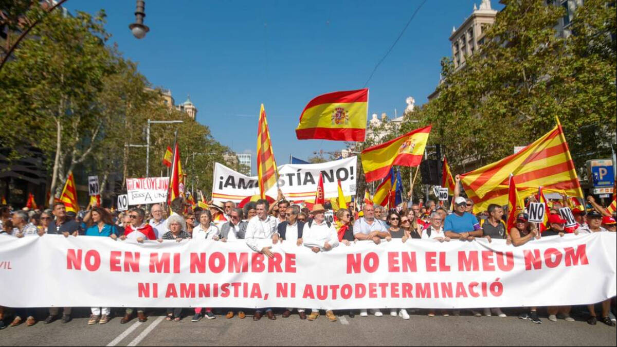 Imagen de la manifestación de este 8 de octubre en Barcelona
