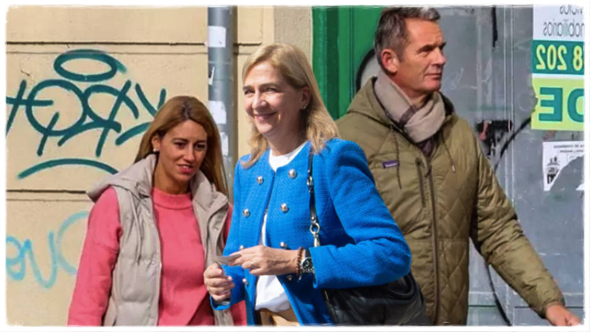 La Infanta Cristina luce sonrisa mientras Urdangarin y Armentia estrenan trabajo juntos.