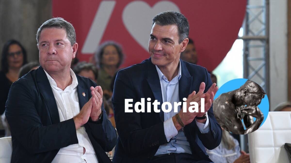 Pedro Sánchez junto al presidente socialista de Castilla La-Mancha, Emiliano García-Page.