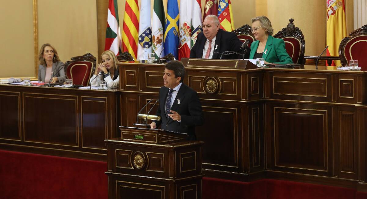 Carlos Mazón durante su intervención en el Senado - GVA