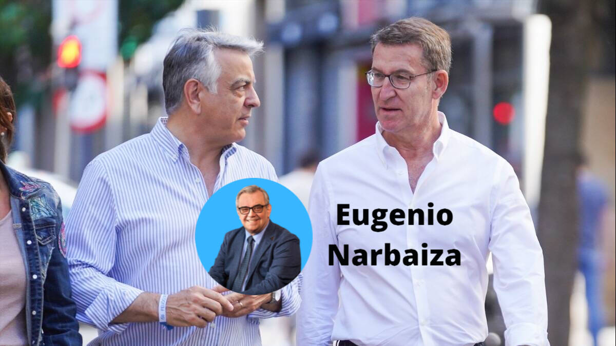 El posible futuro presidente del PP en el País Vasco, Javier de Andrés, junto al líder de los populares, Alberto Núñez Feijóo.