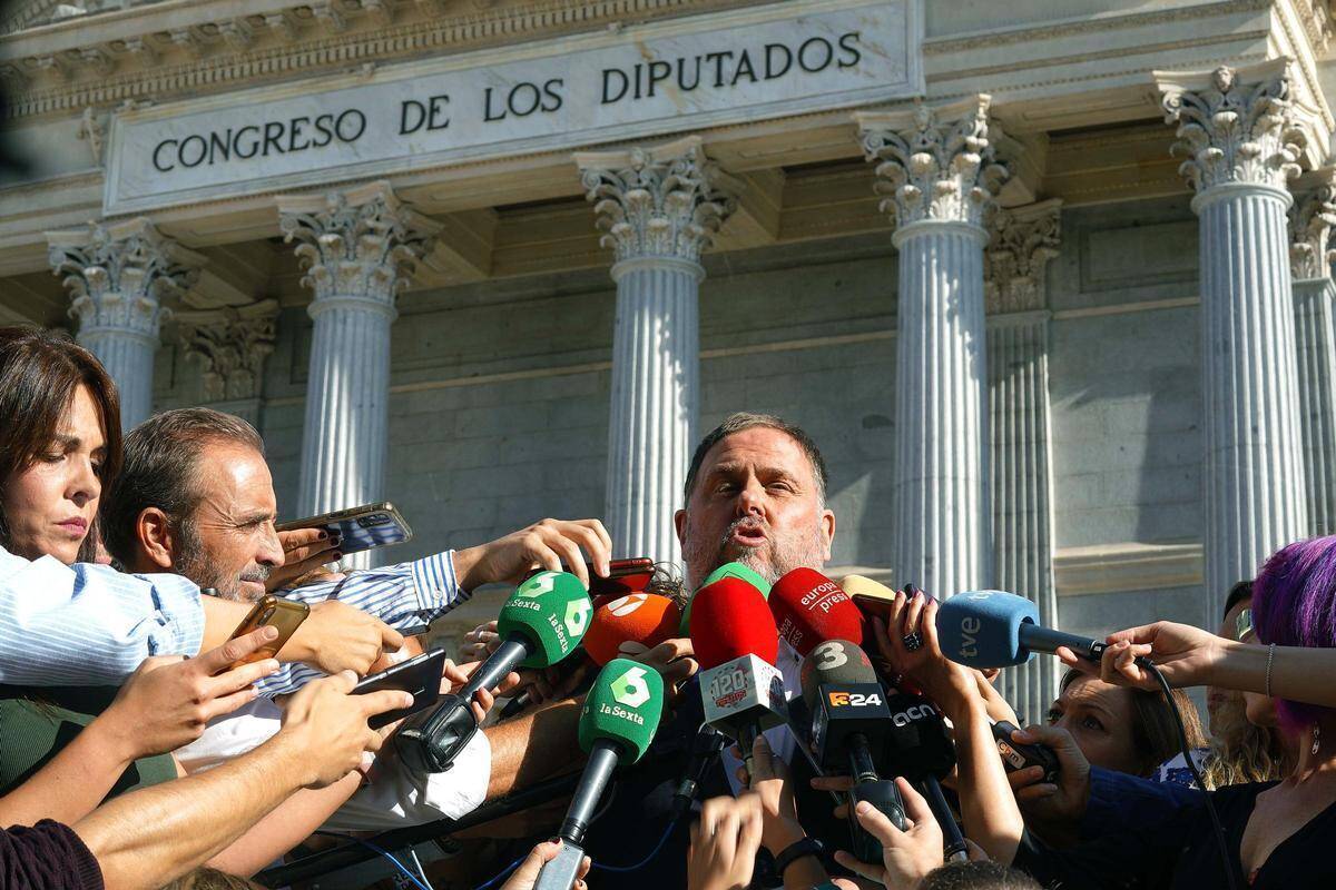 Oriol Junqueras, en su reciente visita al Congreso.