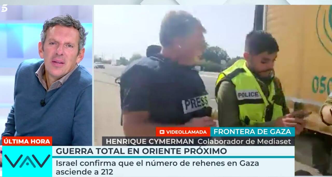 Momento del incidente en pleno directo de Telecinco.