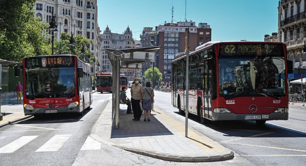 Autobuses centro de Valencia.