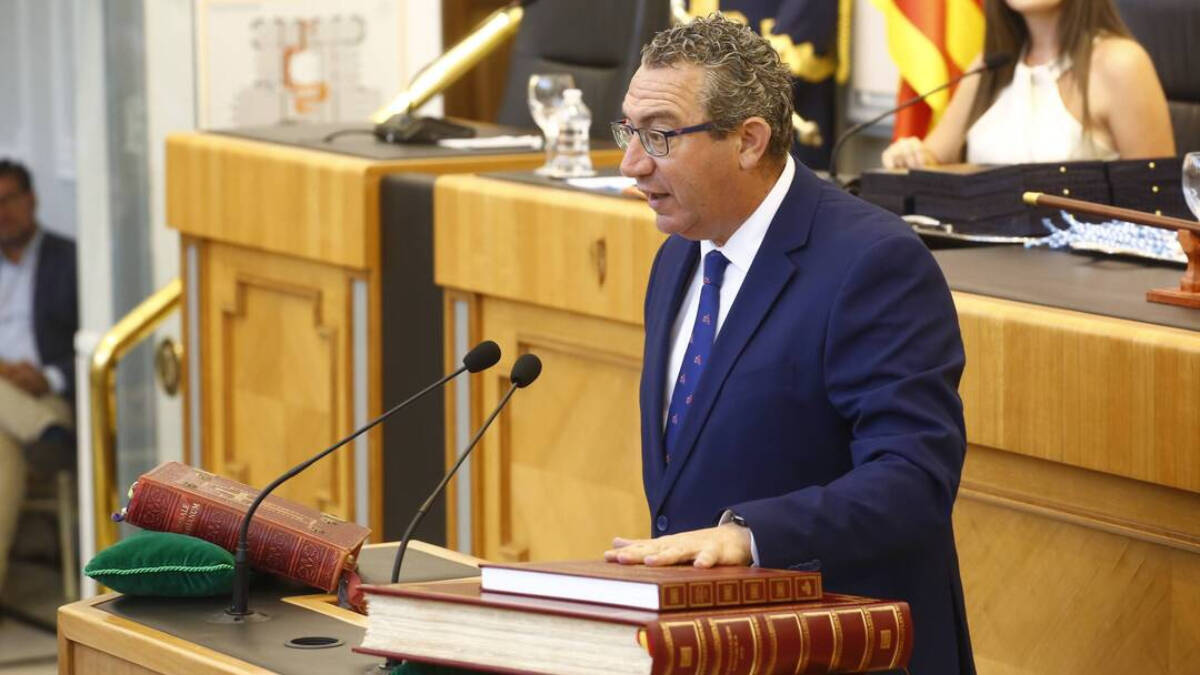 Toni Pérez en la toma de posesión como presidente de la Diputación de Alicante