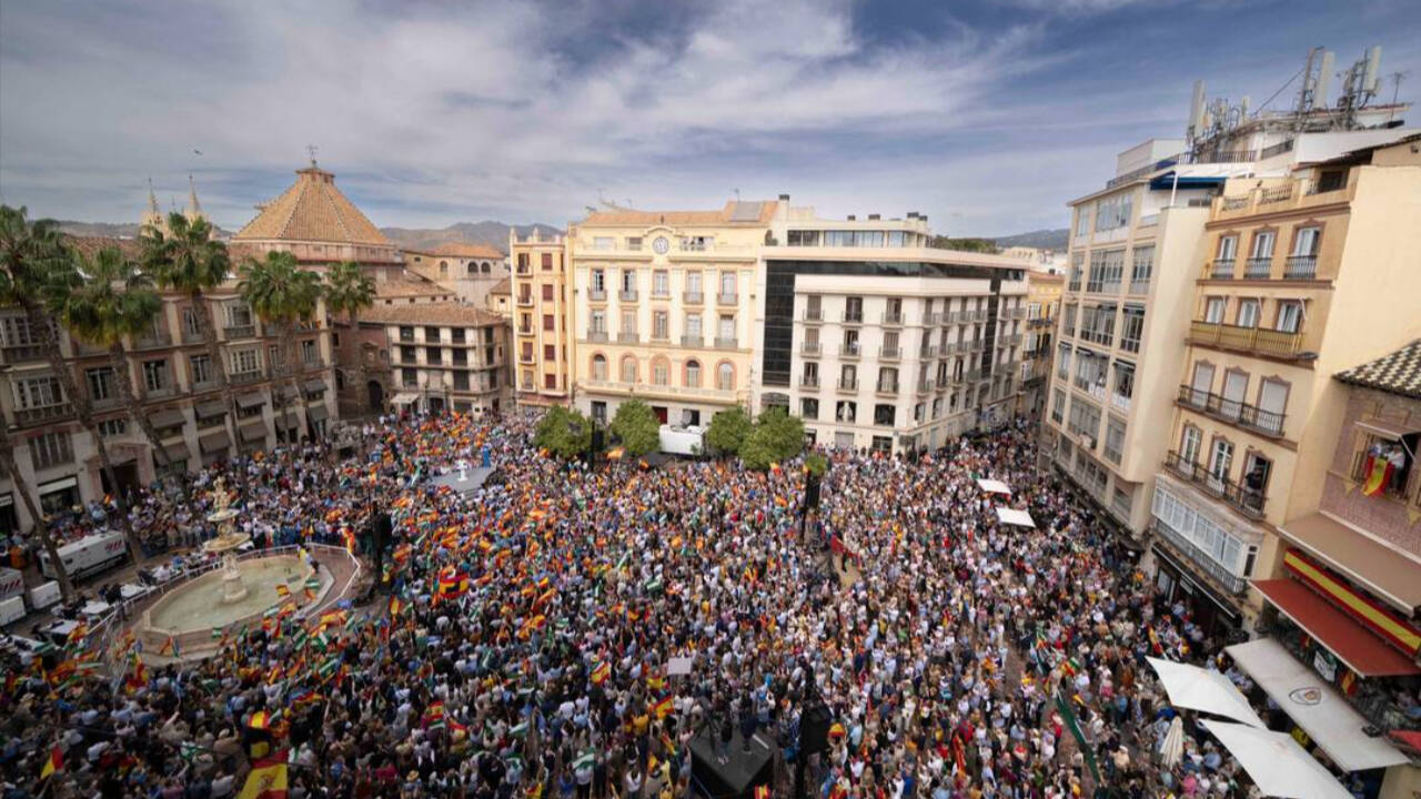 Imagen de una de las ultimas concentraciones del PP contra el Gobierno de Pedro Sánchez y su ley de amnistía