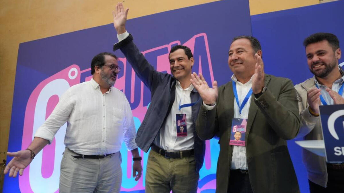 El presidente del PP andaluz, Juanma Moreno, hoy en Carmona. Foto: PP