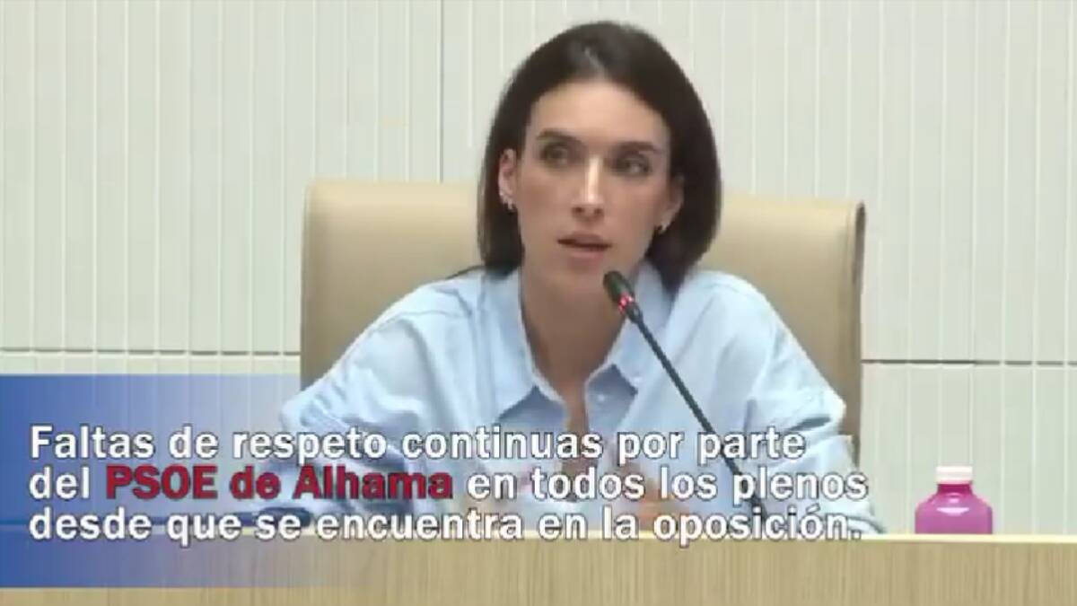 La alcaldesa del PP de Alhama de Murcia, María Cánovas, denuncia las continuas faltas de respeto hacia ella y los ciudadanos por parte del PSOE.