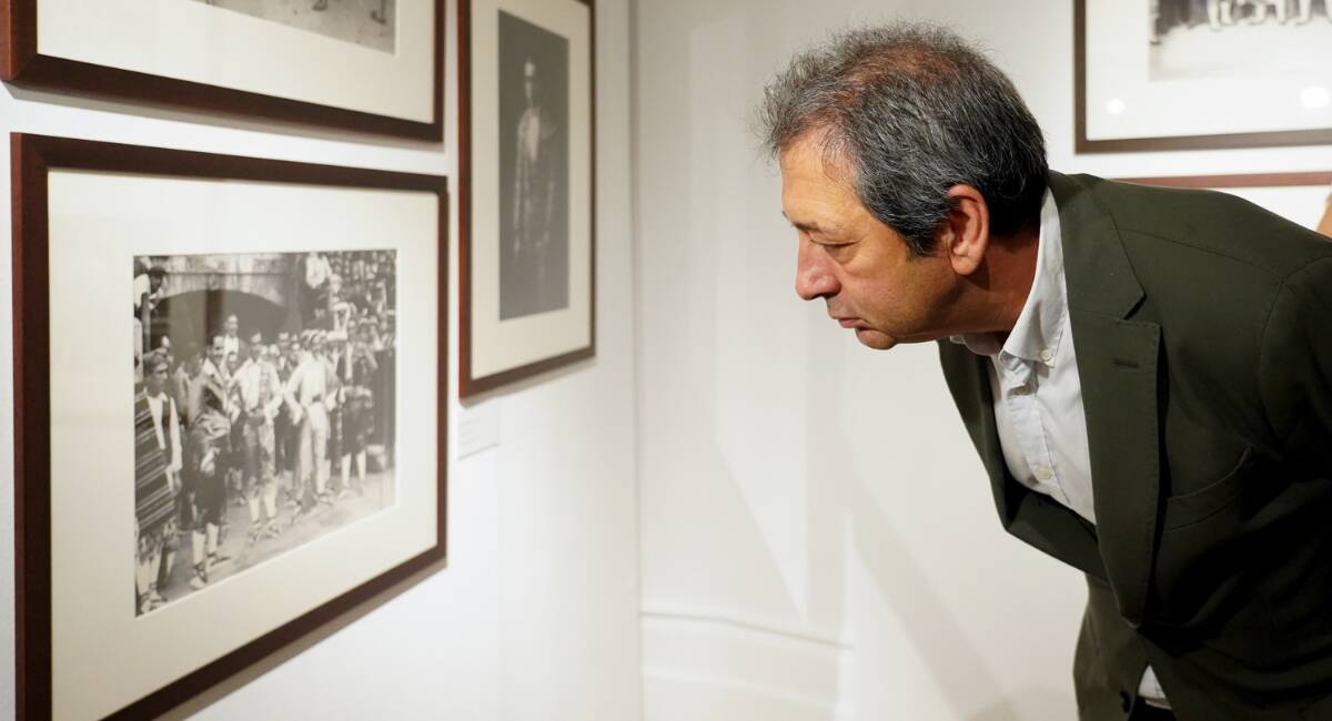 El vicepresidente primero y conseller de Cultura y Deporte, Vicente Barrera, durante la inauguración de la exposición 'La memoria taurina.