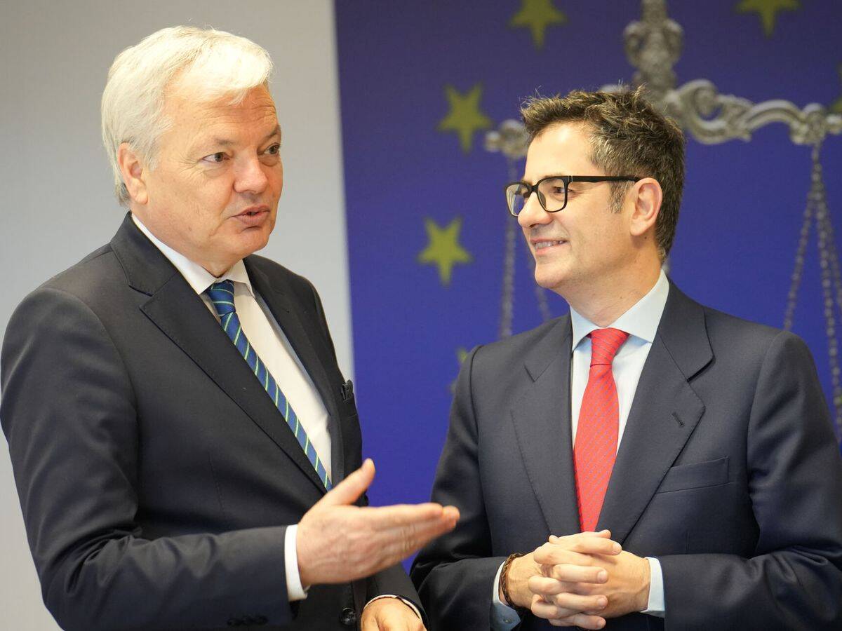 El comisario de Justicia de la UE con Bolaños.