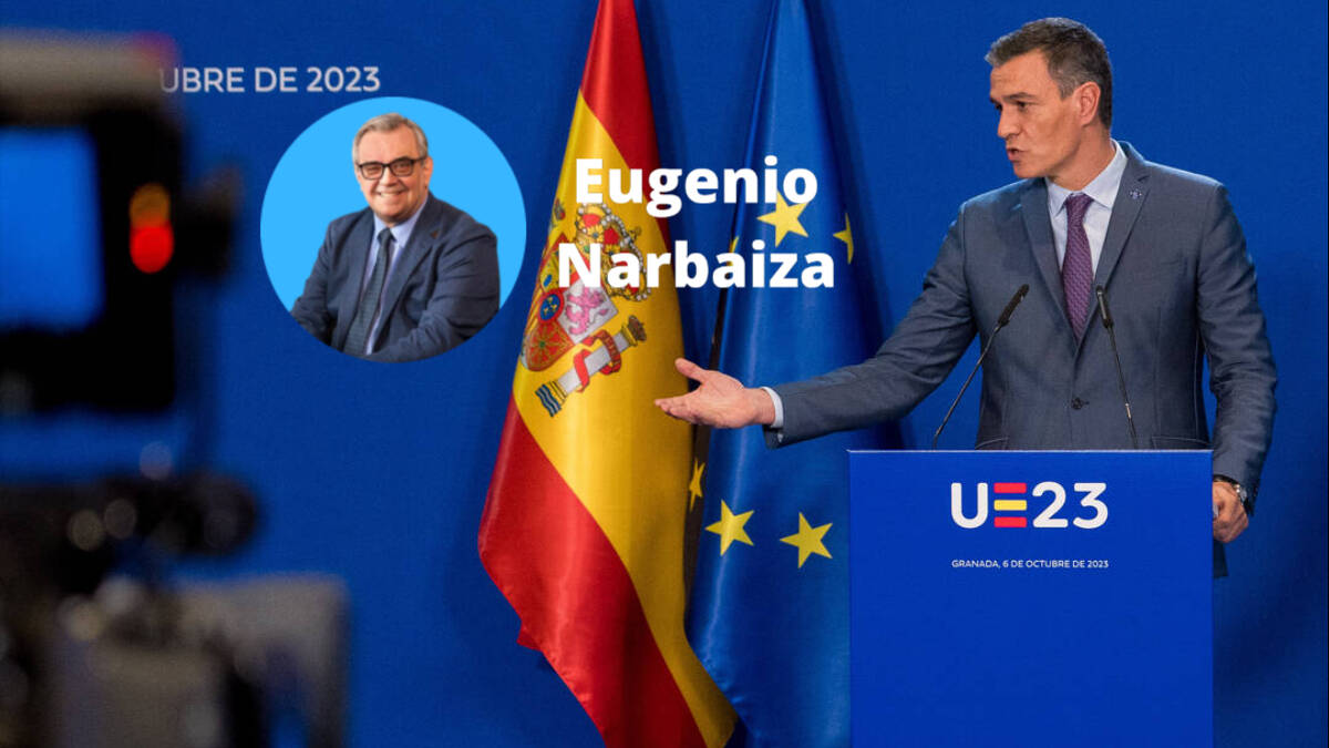 El presidente del Gobierno, Pedro Sánchez, en la rueda de prensa posterior a la reunión informal de Jefes de Estado o de Gobierno de la Unión Europea en Granada.