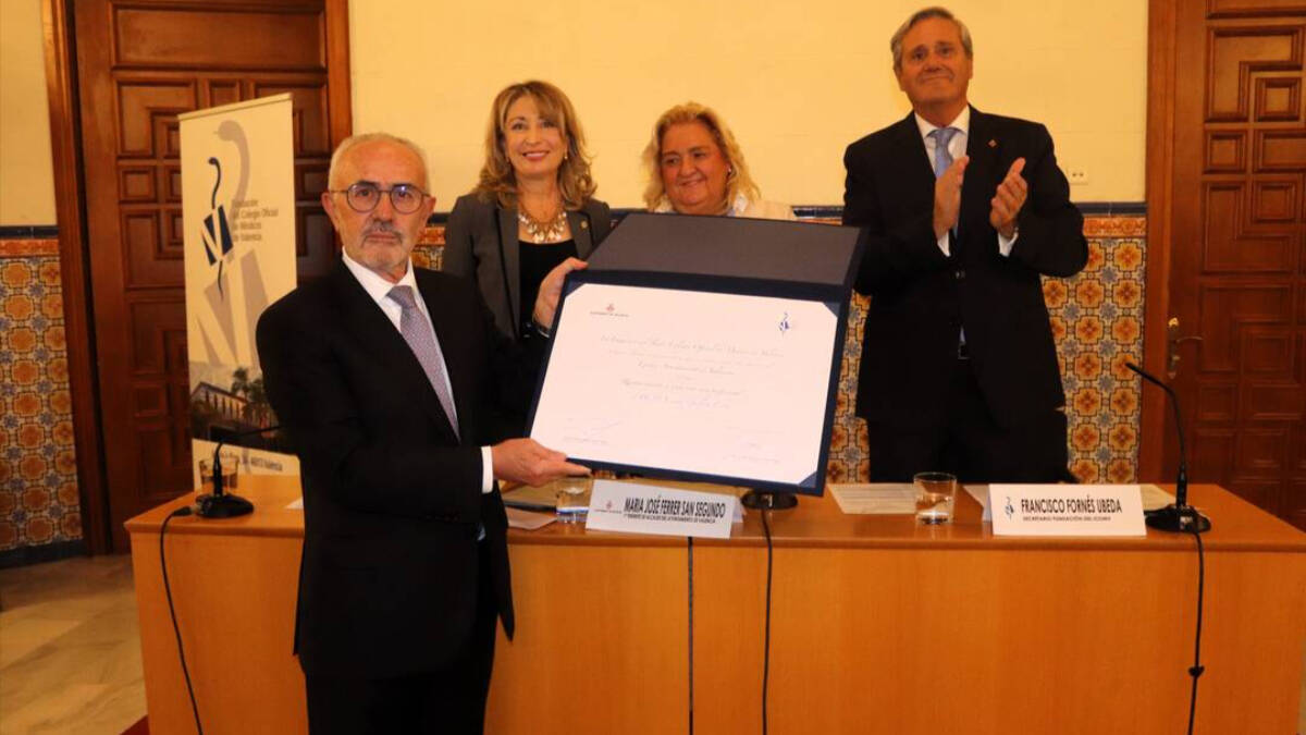 La doctora Mercedes Hurtado, presidenta de la Fundación del Colegio de Médicos de Valencia, y Mª José Ferrer San Segundo, primera teniente de alcalde del Ayuntamiento de Valencia, han entregado el galardón.