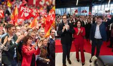 EL PSOE olvida las banderas de España en IFEMA: ni una en el mitin de Bilbao