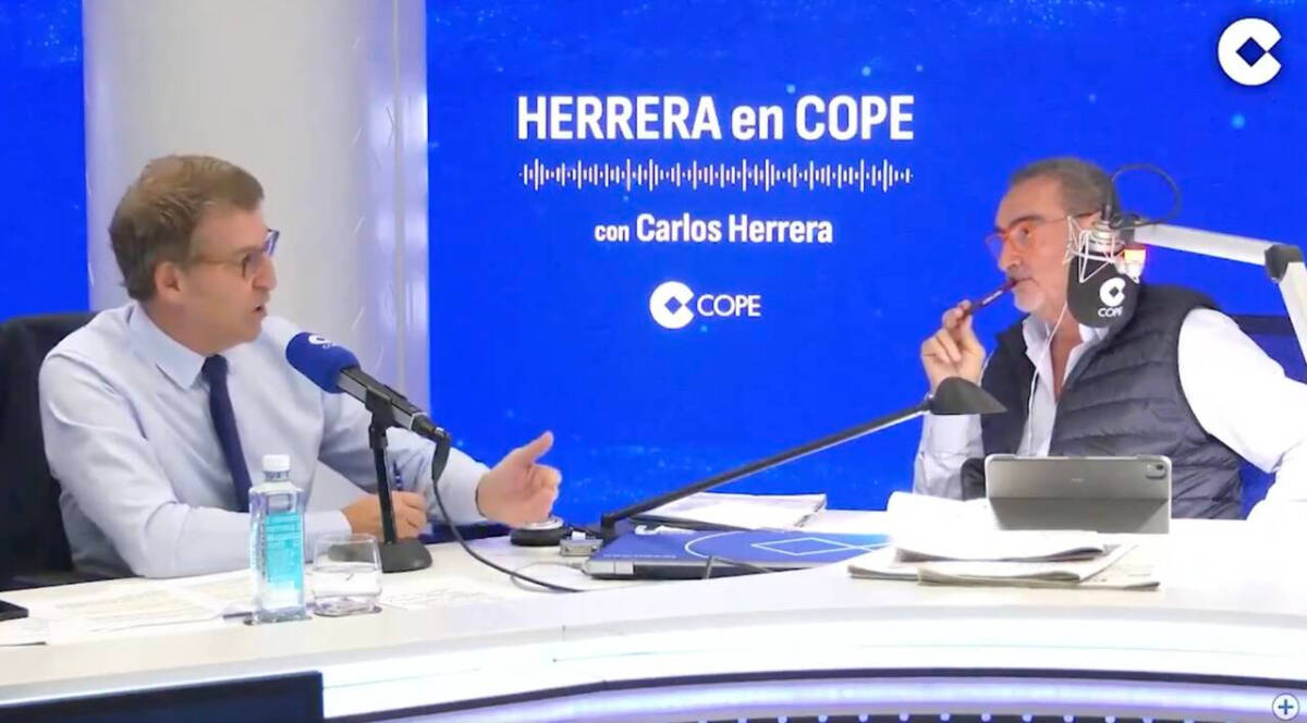 Feijóo con Carlos Herrera en la COPE