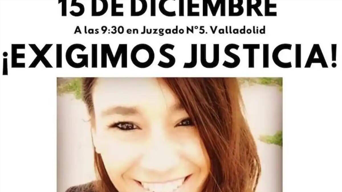 Cartel difundido por el entorno de Esther López, presuntamente asesinada en Traspinedo (Valladolid), para convocar una concentración el día del juicio al principal sospechoso.