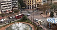 El aumento de buses en la plaza del Ayuntamiento 