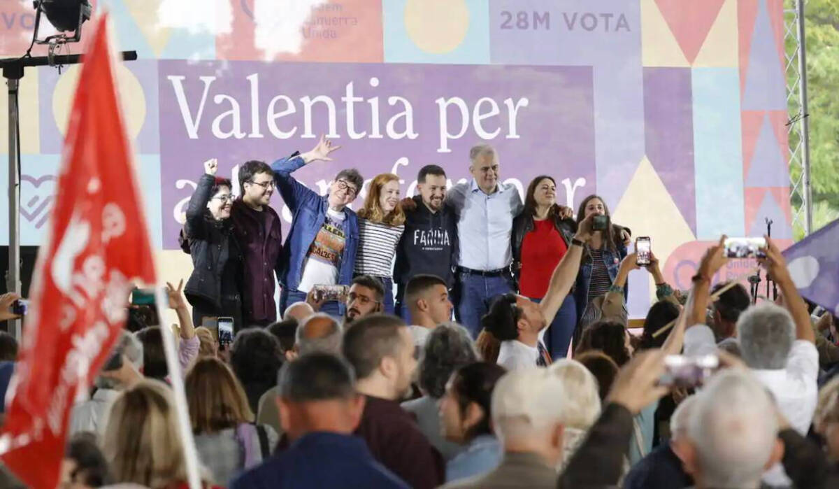Mitin de Podemos en Valencia en las elecciones del 28M