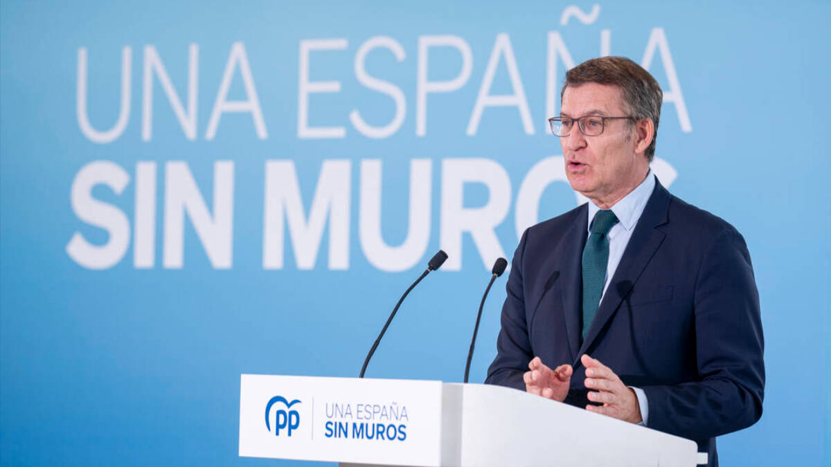 El líder del PP, Alberto Núñez Feijóo, hace balance del año 2023.
