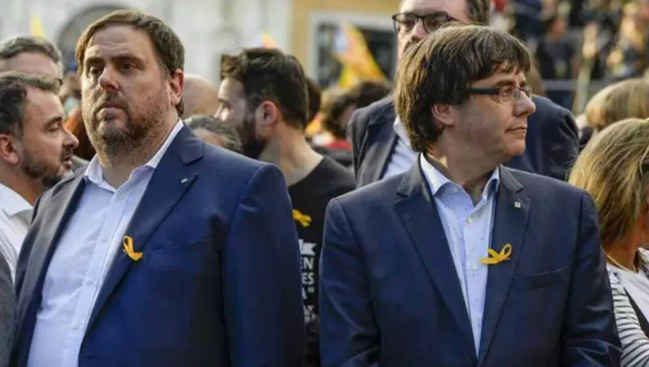 Oriol Junqueras junto a Carles Puigdemont 