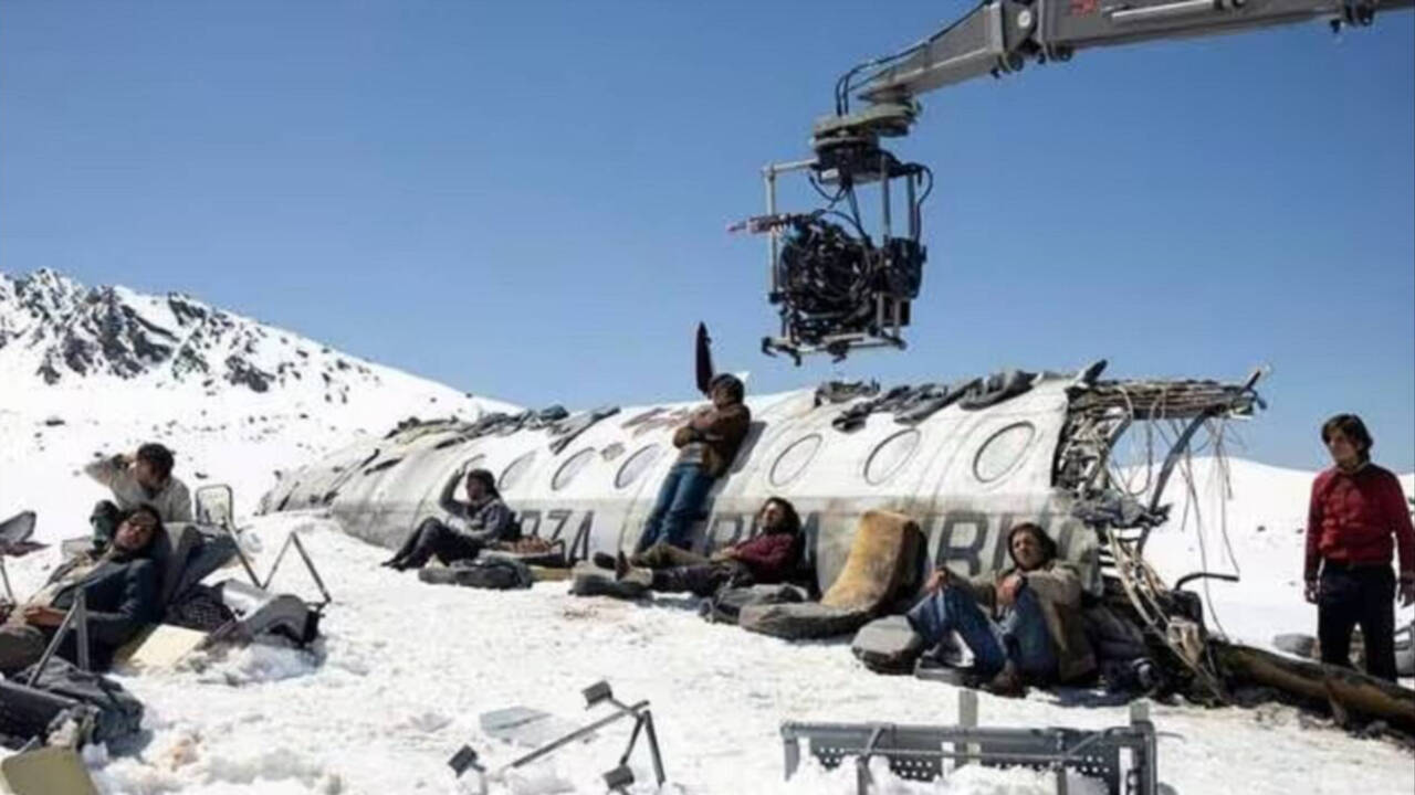 Rodaje de la película de Bayona La sociedad de nieve en Sierra Nevada, Granada.