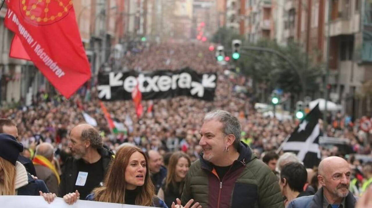 Itziar Ituño en la manifestación de los presos de ETA