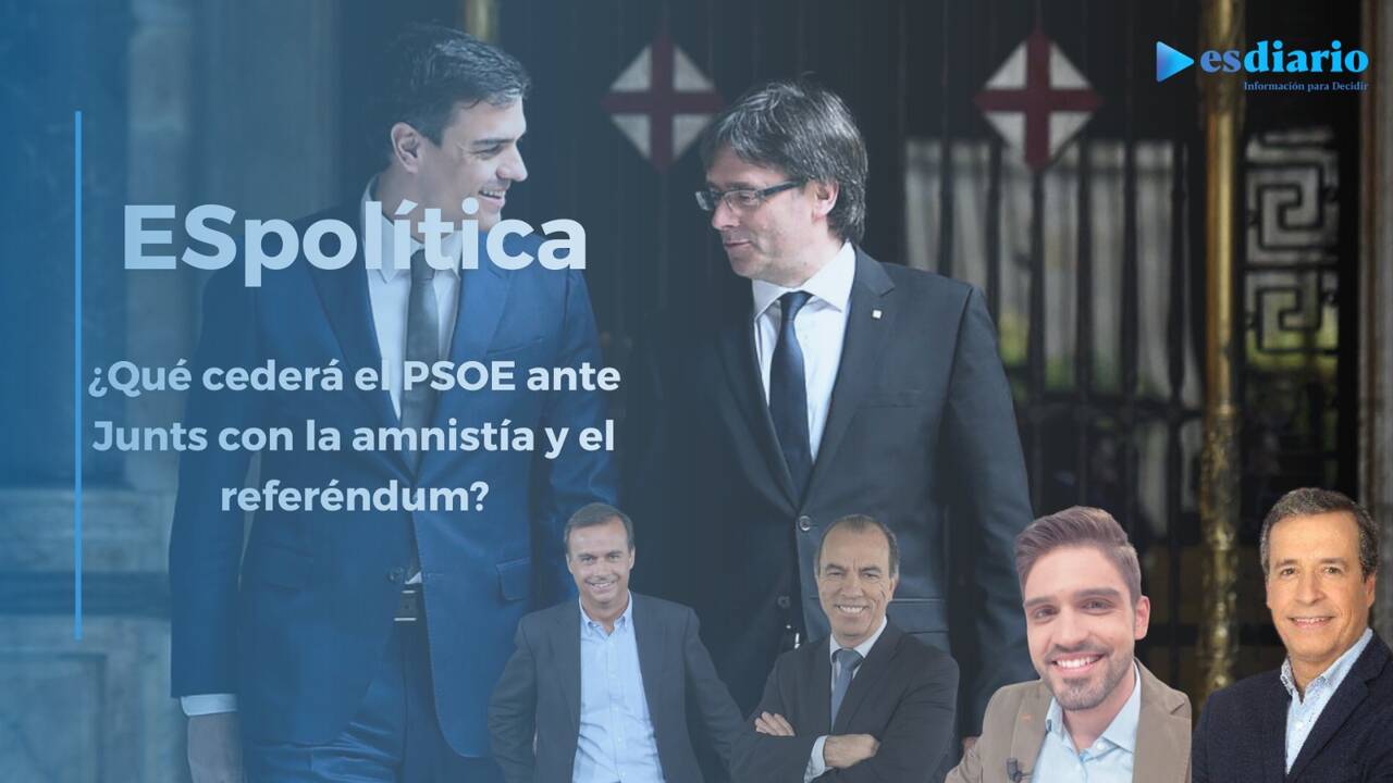 Al fondo de la imagen se ve a Pedro Sánchez junto a Carles Puigdemont
