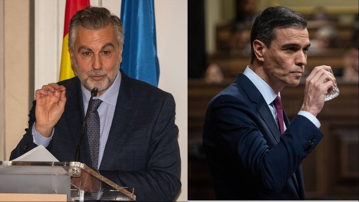 El presentador de Onda Cero, Carlos Alsina (izq.), y el presidente del Gobierno, Pedro Sánchez (der.).