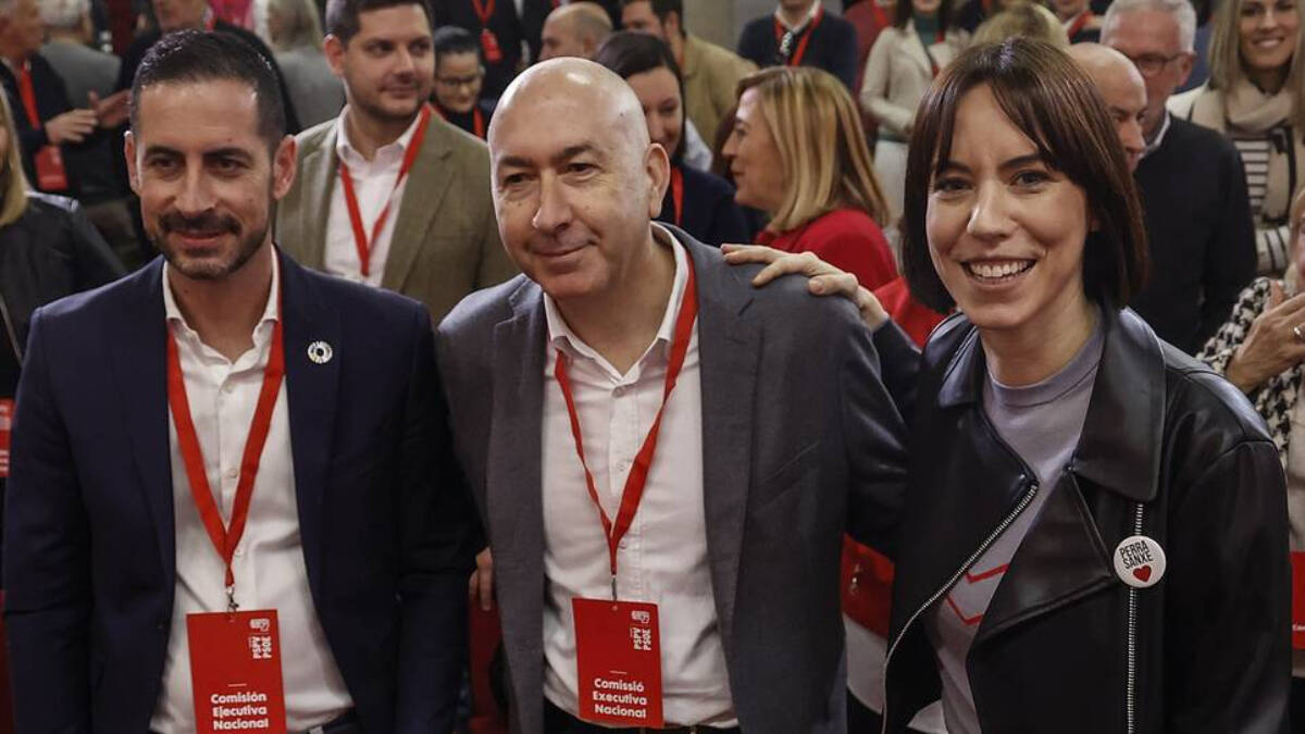 El secretario general del PSPV-PSOE en la provincia de Valencia, Carlos Fernández Bielsa, el secretario general del PSPV-PSOE en la provincia de Alicante, Alejandro Soler.