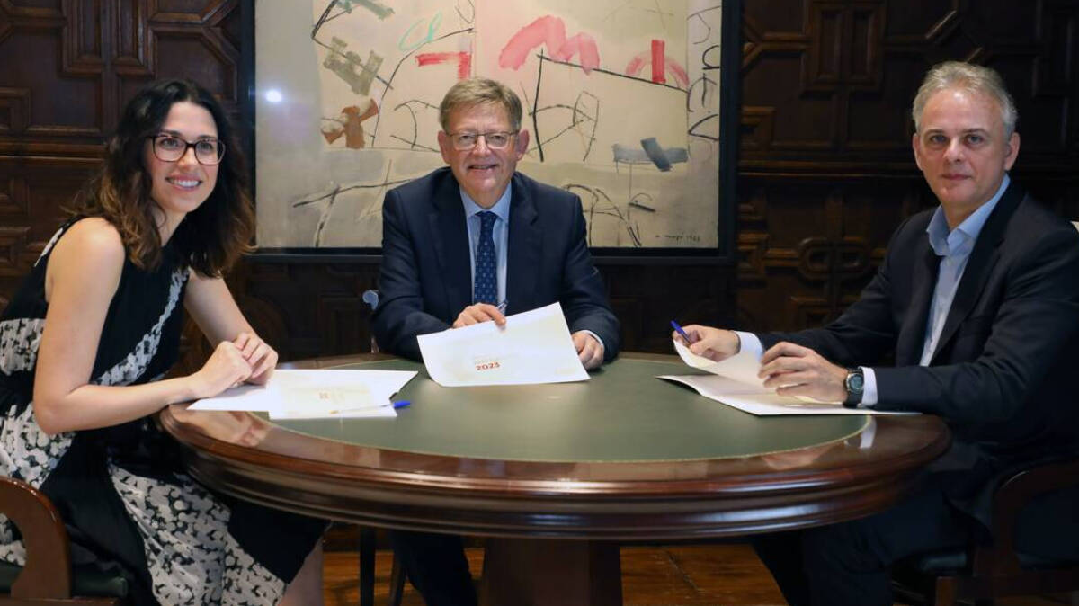 Aitana Mas (Compromís), Ximo Puig (PSPV) y Héctor Illueca (UP) en el anterior Consell de la Generalitat / 2022.