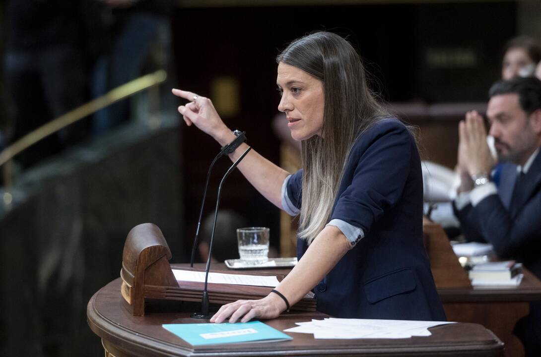 La portavoz de Junts en el Congreso, Miriam Nogueras, interviene en la sesión plenario que trató la amnistía.