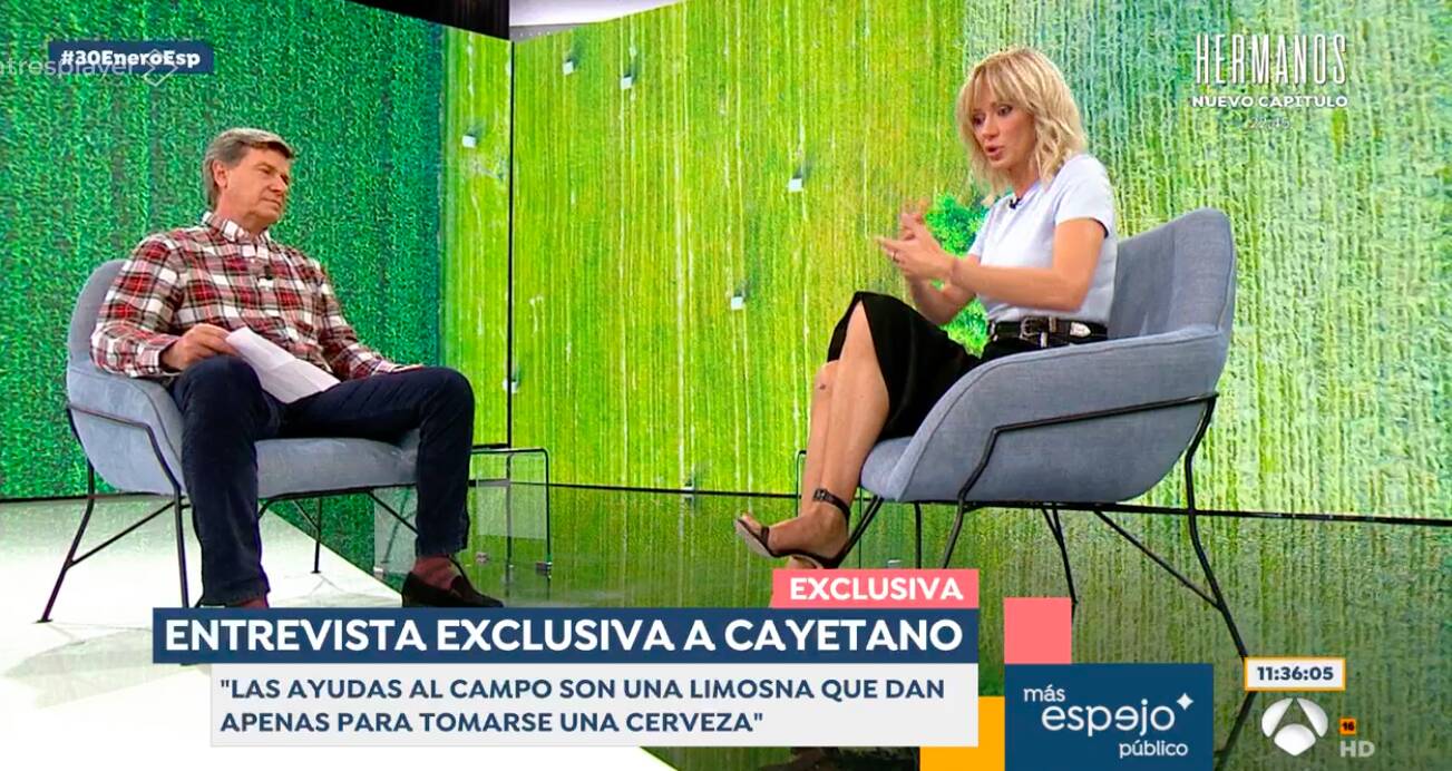Cayetano Martinez de Irujo durante su entrevista con Susanna Griso.