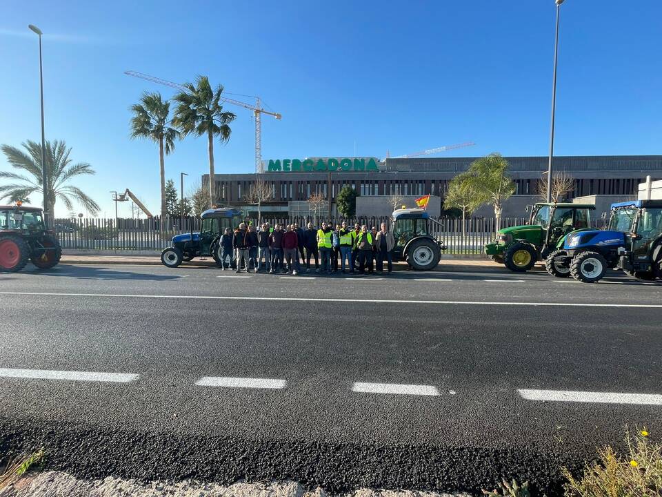 Tractoristas manifestándose en Valencia 