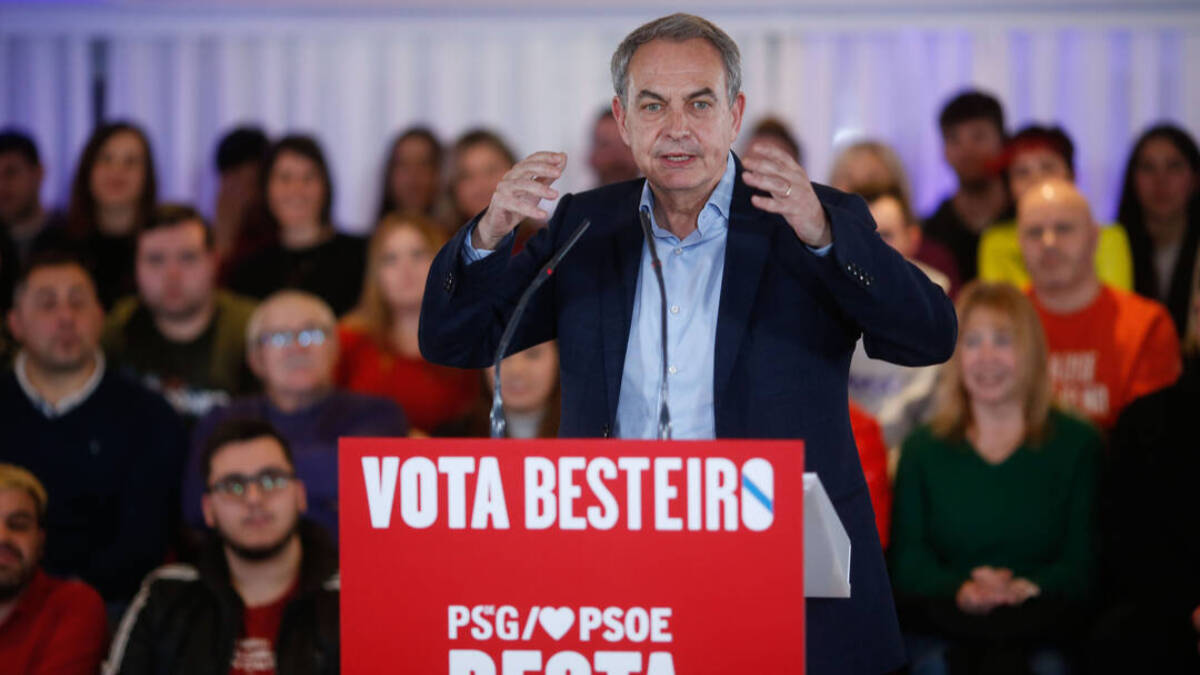 Zapatero en un mitin del PSOE en Galicia