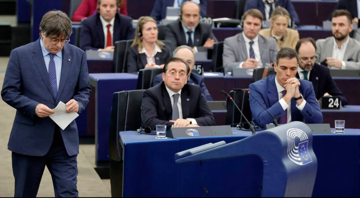 Puigdemont y Sánchez en el Parlamento Europeo