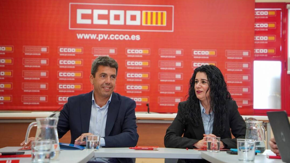 Mazón y Ana García, secretaria general de CCOO PV. Imagen de archivo