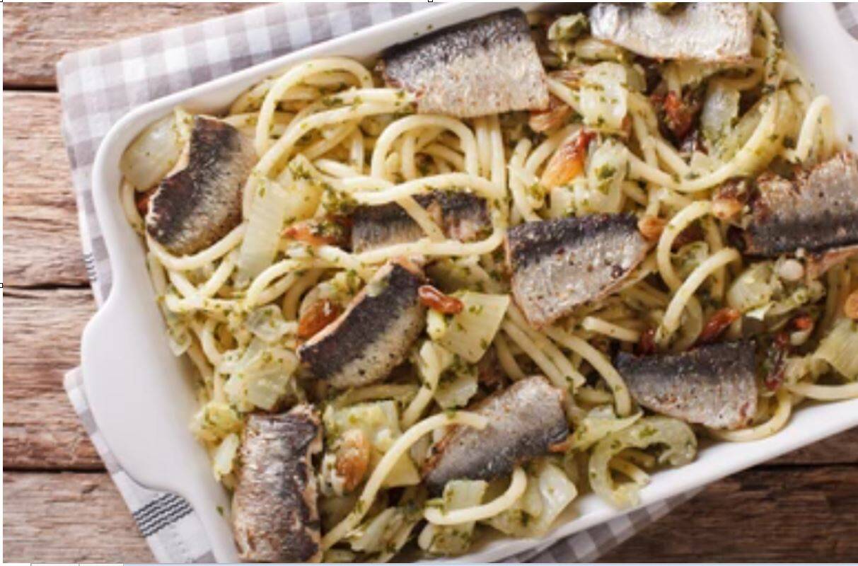Pasta con sardinas, receta de Sicilia