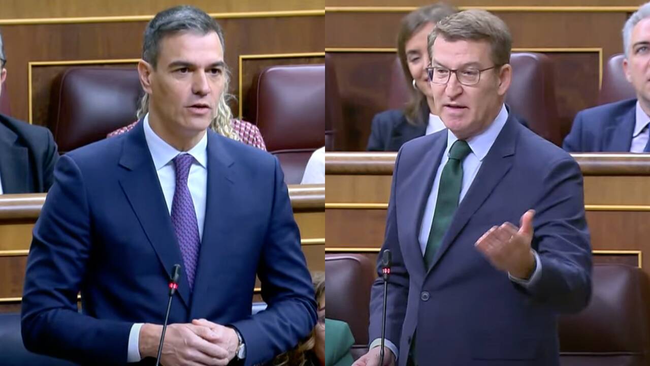 Núñez Feijóo y Pedro Sánchez en la Sesión de Control al Gobierno