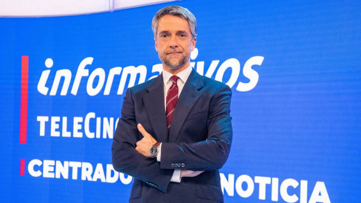Carlos Franganillo, en la presentación de los nuevos Informativos Telecinco el pasado mes de enero. 