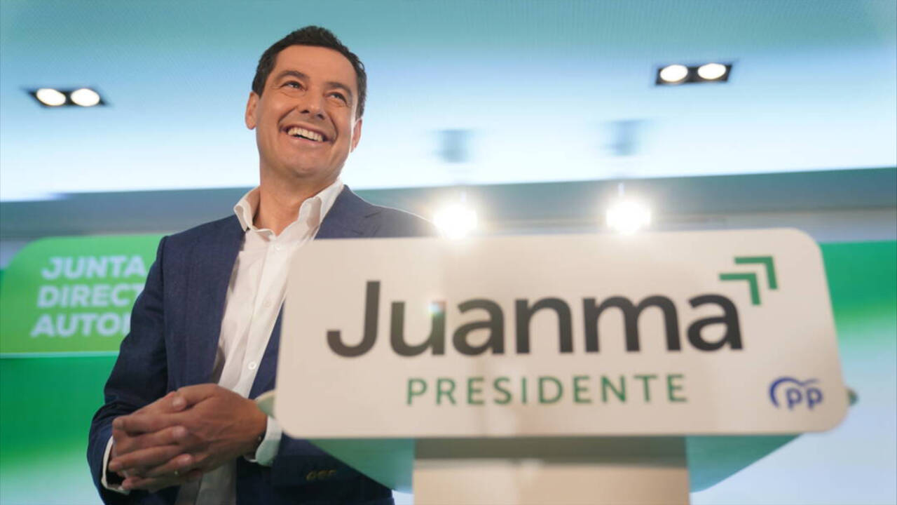 El presidente de la Junta de Andalucía y del PP andaluz, Juanma Moreno