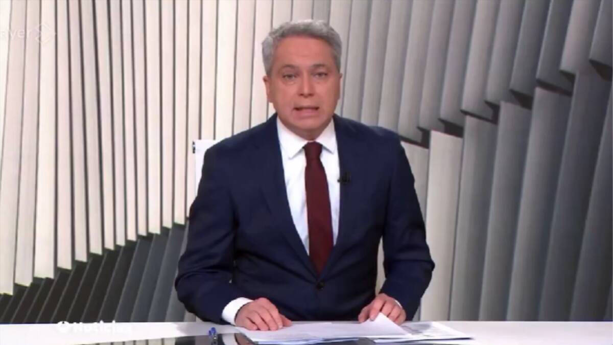 Vicente Vallés durante el informativo de Antena 3.