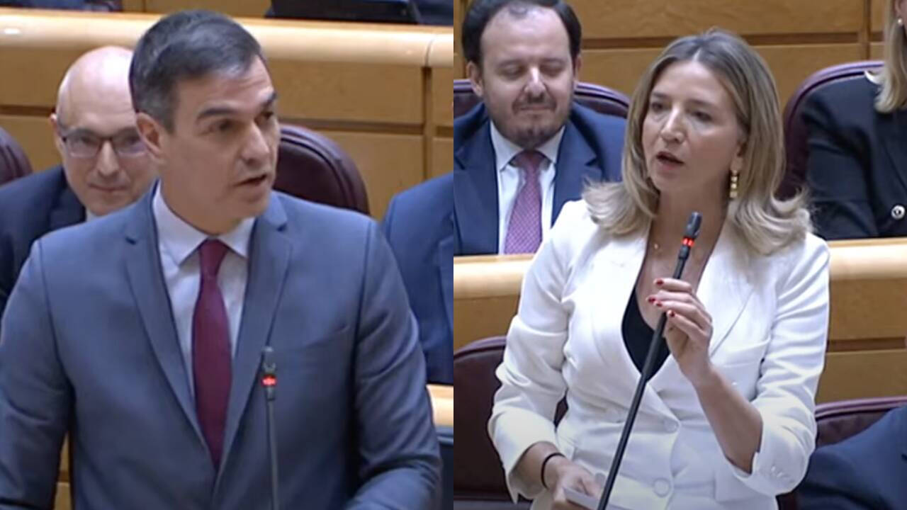 Pedro Sánchez y Alicia García en el Senado