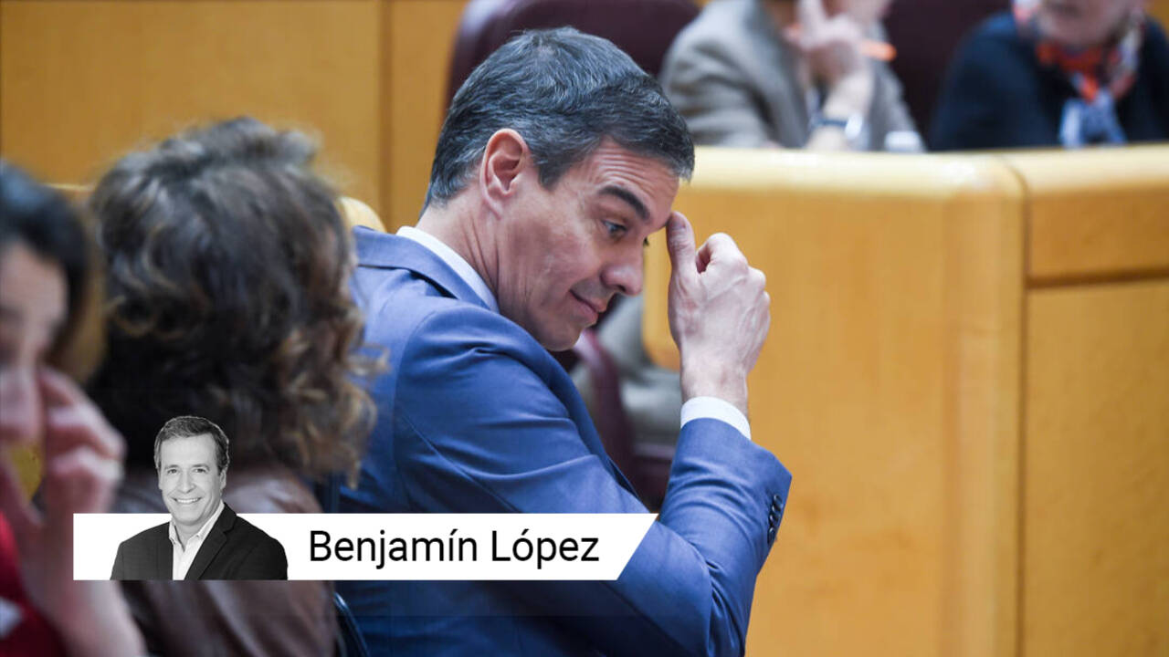 Pedro Sánchez durante la sesión de control al Gobierno en el Senado