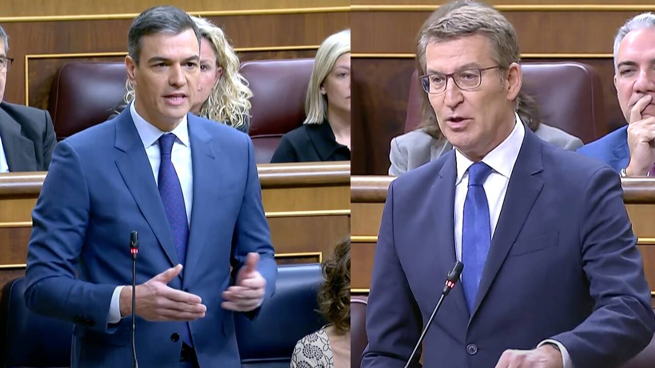 Pedro Sánchez y Núñez Feijóo en el Congreso